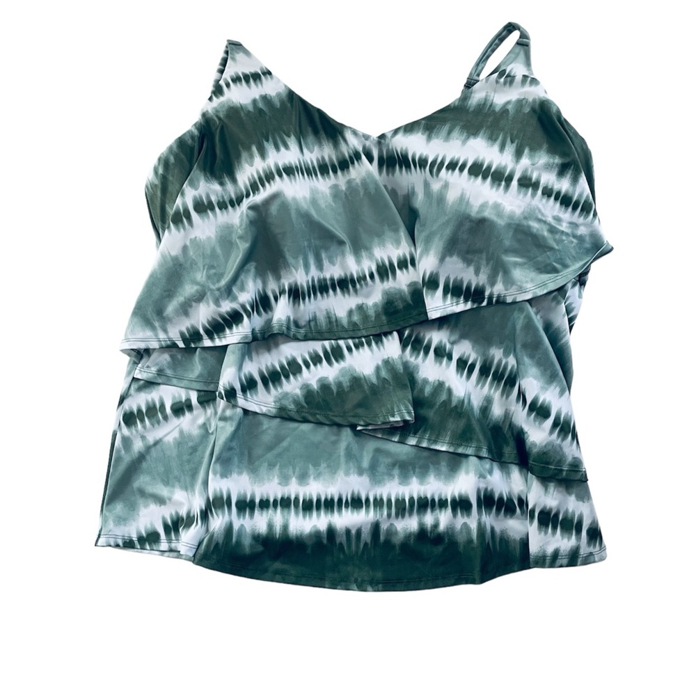 Swim By Cacique Tankini Top and bottom set Green Tie Dye Print Size 30/32 - Picture 9 of 16